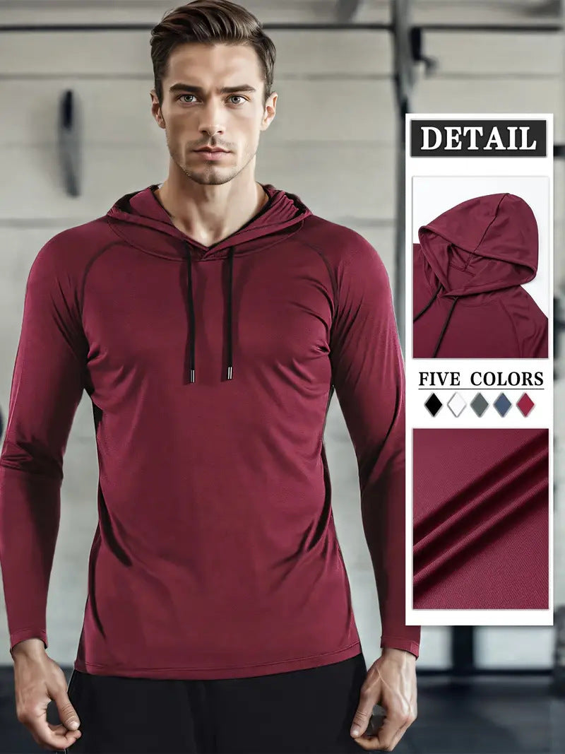 Moisture-Wicking Long Sleeve Fitness Hoodie