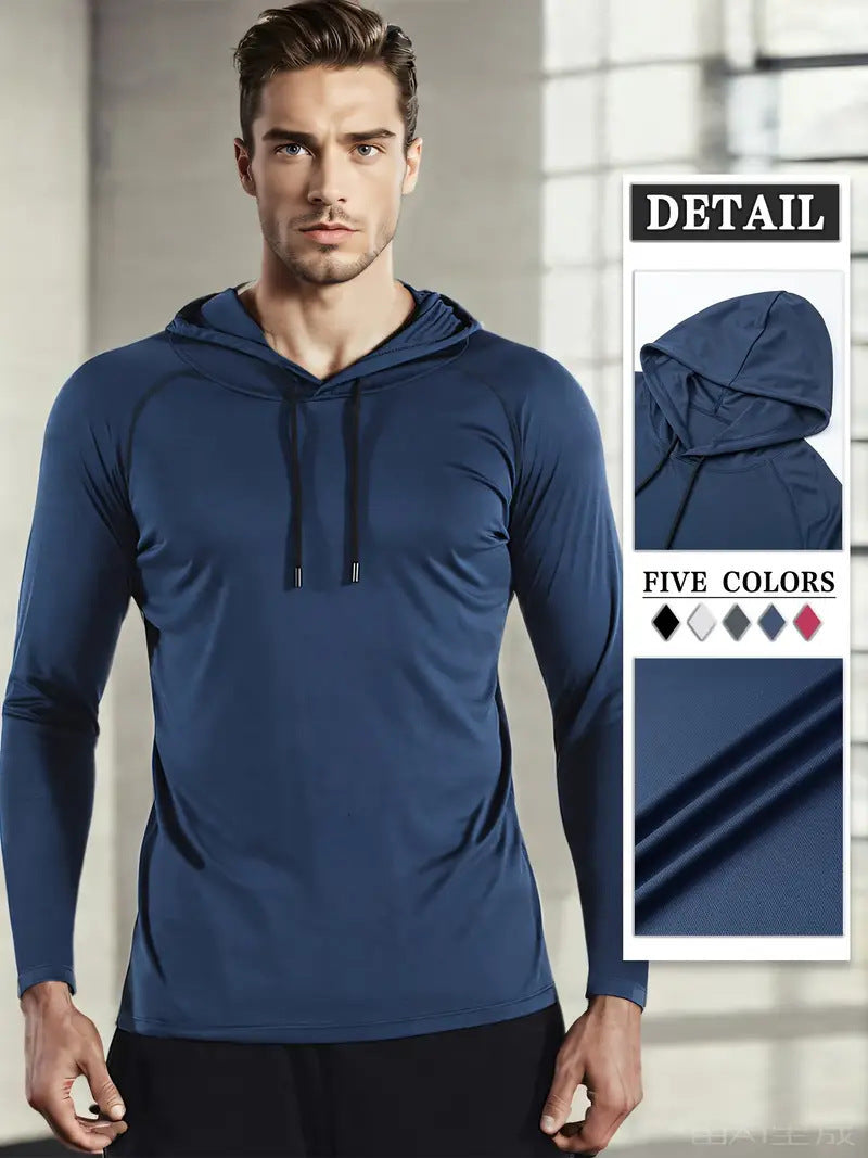 Moisture-Wicking Long Sleeve Fitness Hoodie