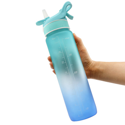 1L Sports Water Bottle with Straw