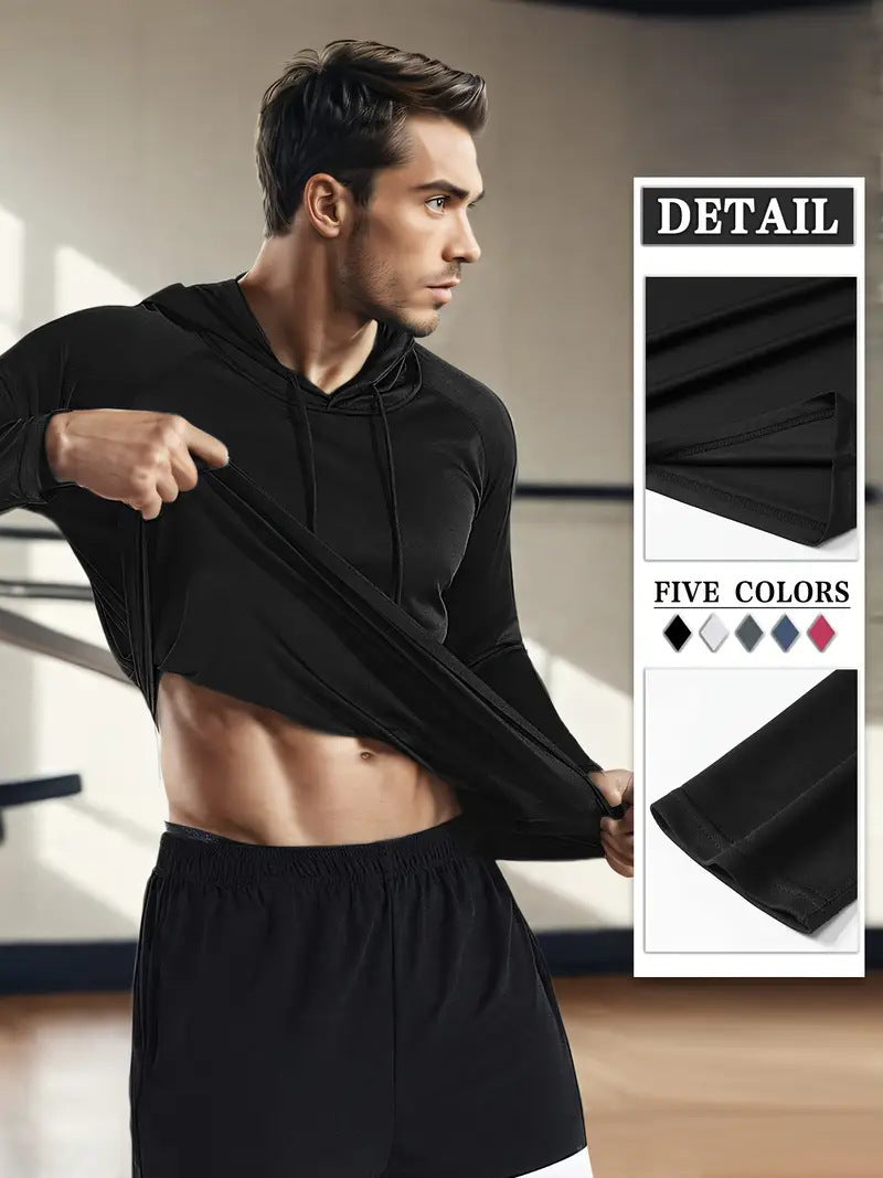Moisture-Wicking Long Sleeve Fitness Hoodie
