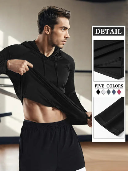Moisture-Wicking Long Sleeve Fitness Hoodie