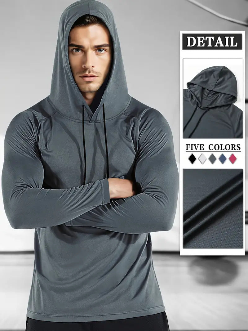 Moisture-Wicking Long Sleeve Fitness Hoodie