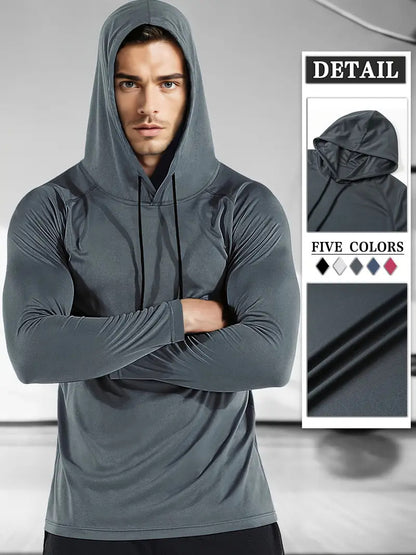 Moisture-Wicking Long Sleeve Fitness Hoodie