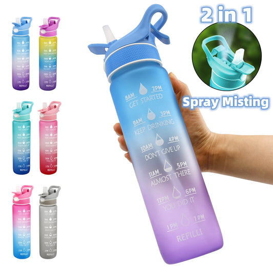 1L Sports Water Bottle with Straw